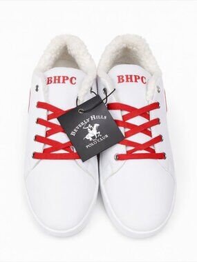 Beverly Hills Polo Club White Sherpa Lined Sneakers Big Kids Girls size 6